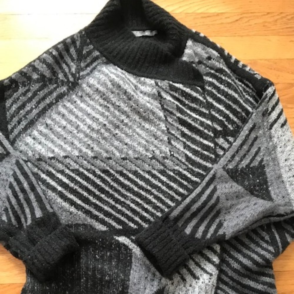 Prana, Sweater, Black, grey, white, raglan sleeve, size M/L